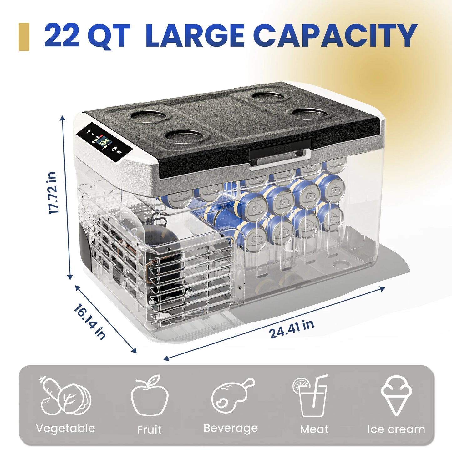 SIMZLIFE Portable Refrigerator Compressor Mini Fridge 12V