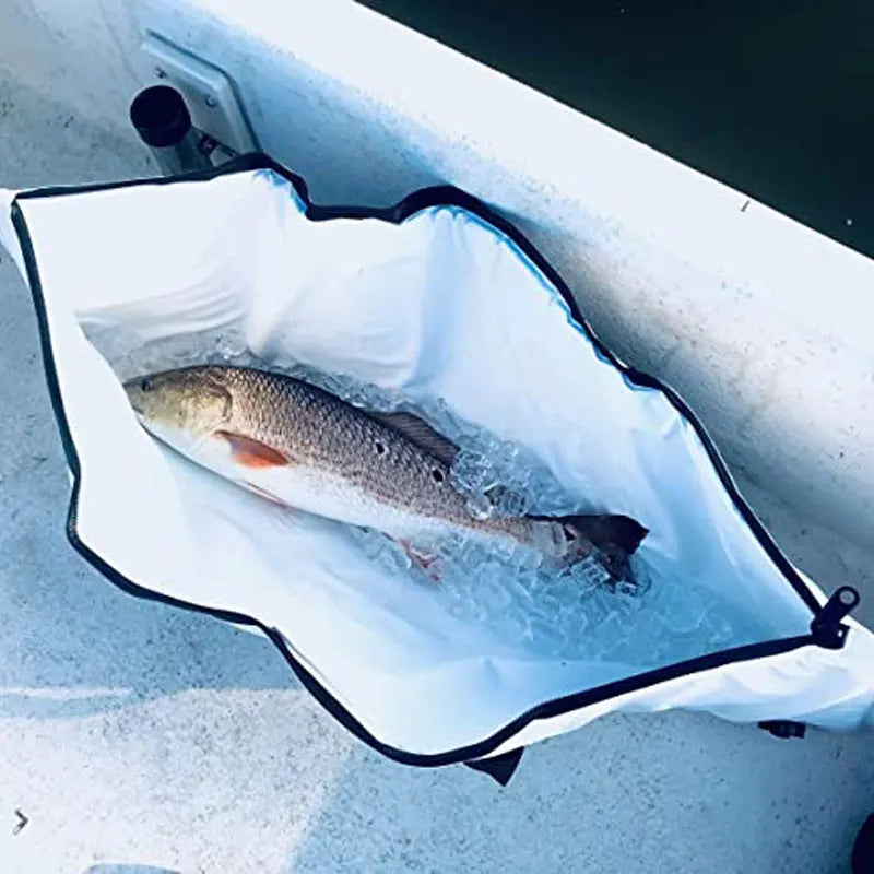 Insulated Fish Cooler Kill Bag With Drain Plug For Fishing