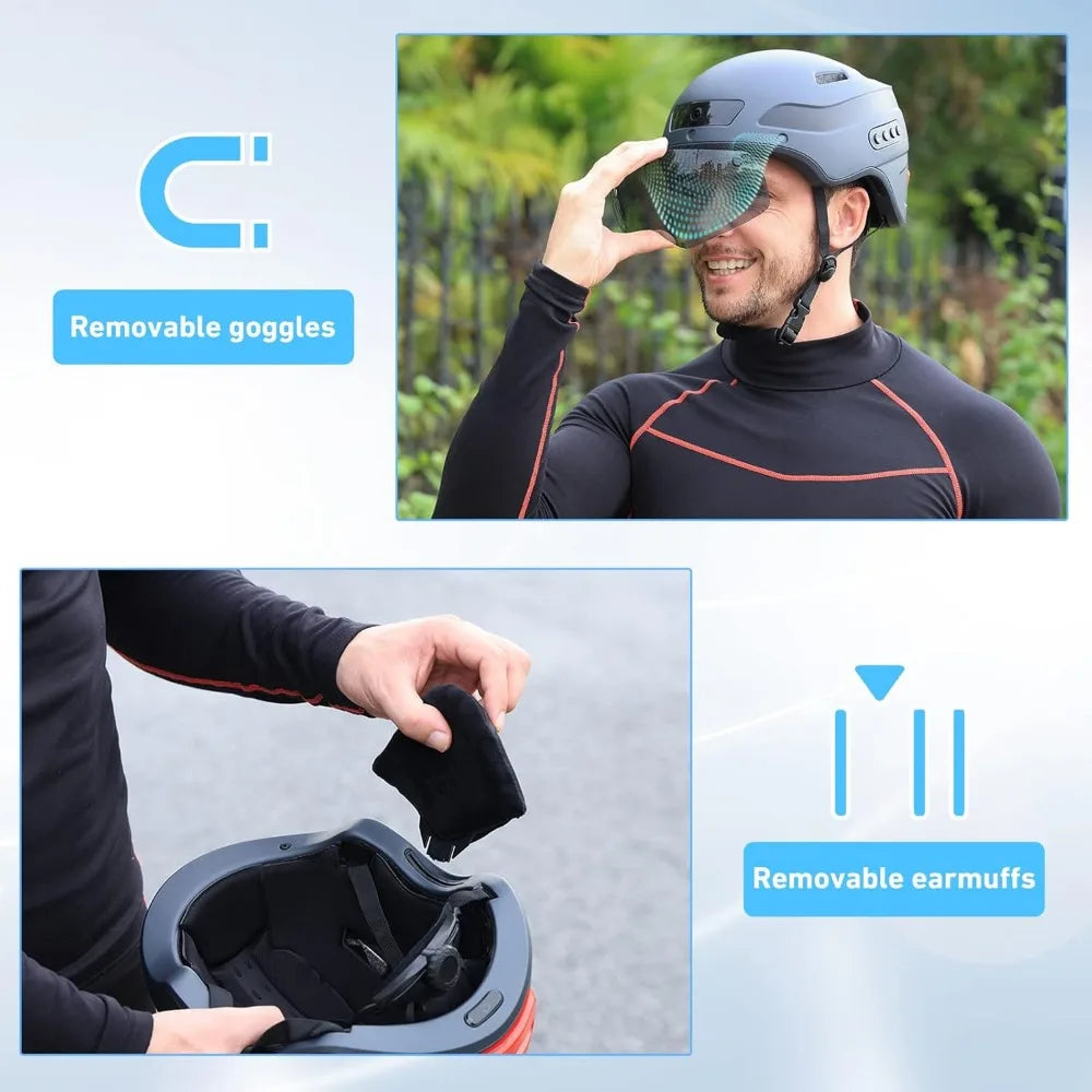 Smart Bike Helmet With 1080P 60fps Camera