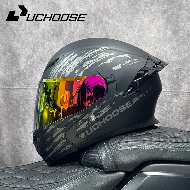 UCHOOSE Motorcycle Modular Flip Up Helmet For Off Road