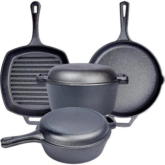 YTYINH Cast Iron Skillet And Square Baking Pan With Lid