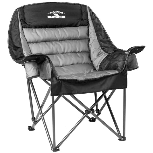 Tisetrail Padded Camping Chair With Side Pocket Cup Holder