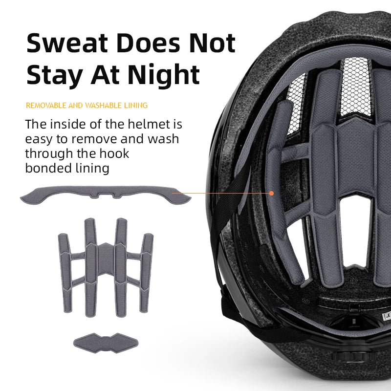 ROCKBROS USB Rear Light Cycling Helmet Integrated Safety