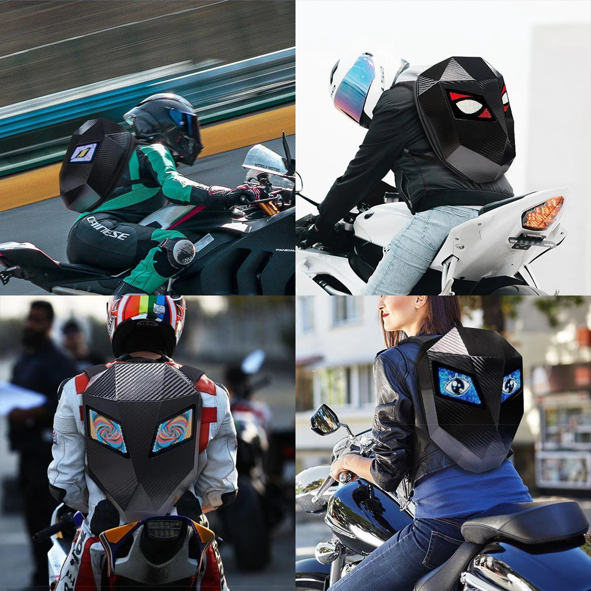 LED Motorcycle Riding Backpack With App