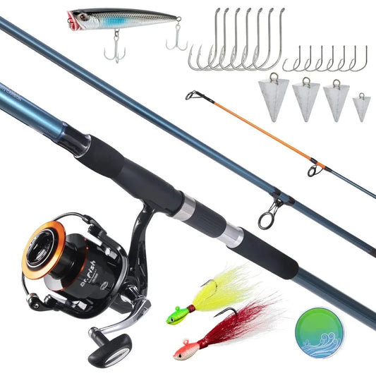 Hign Concerned Surf Rod And Reel Combo Saltwater Kit