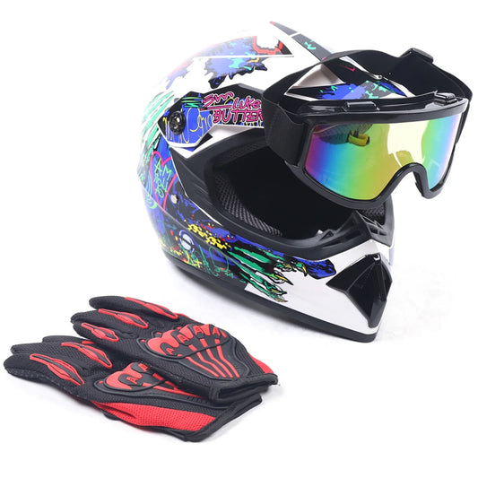 Unisex Motocross Helmet DOT Certified Off Road Racing ATV