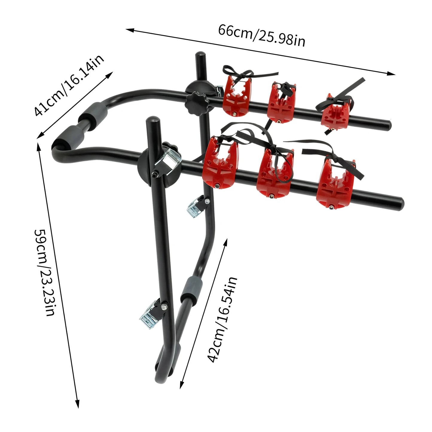 Trunk Mounted Bike Rack For Sedans SUVs Vans Holds Three