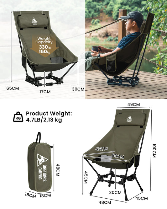 OneTigris Portable High Back Camping Chair For Outdoors