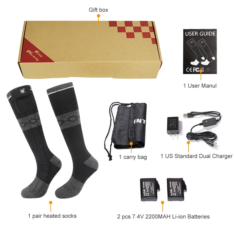 Savior Heat Snow Deer Rechargeable Heated Socks for Skiing Cycling and Winter Warmth