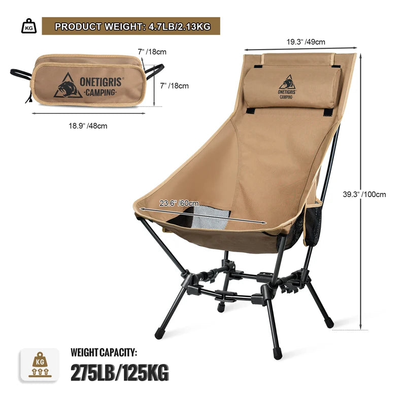 OneTigris Portable High Back Camping Chair For Outdoors