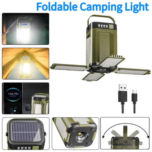 Alloet Foldable Solar Rechargeable Camping Lantern Battery