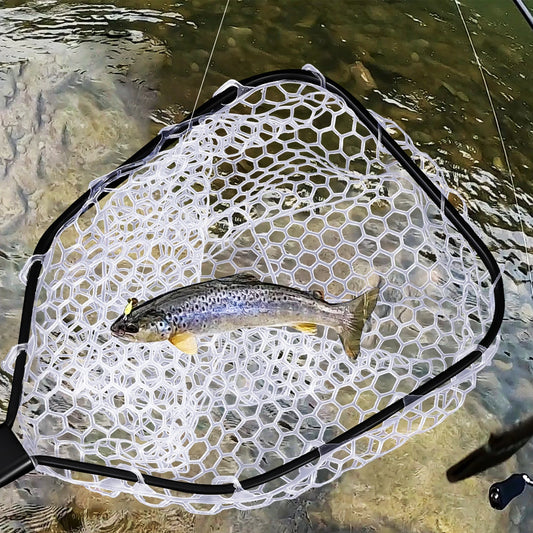 Hipicute Foldable Trout Landing Net With Soft Rubber Mesh