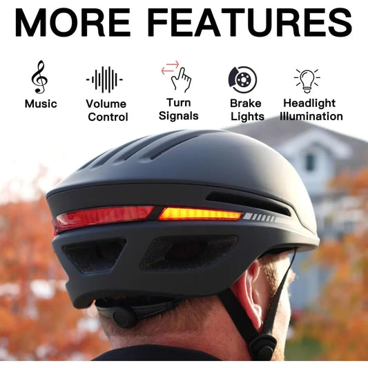 Smart Bike Helmet With Speakers And LEDs