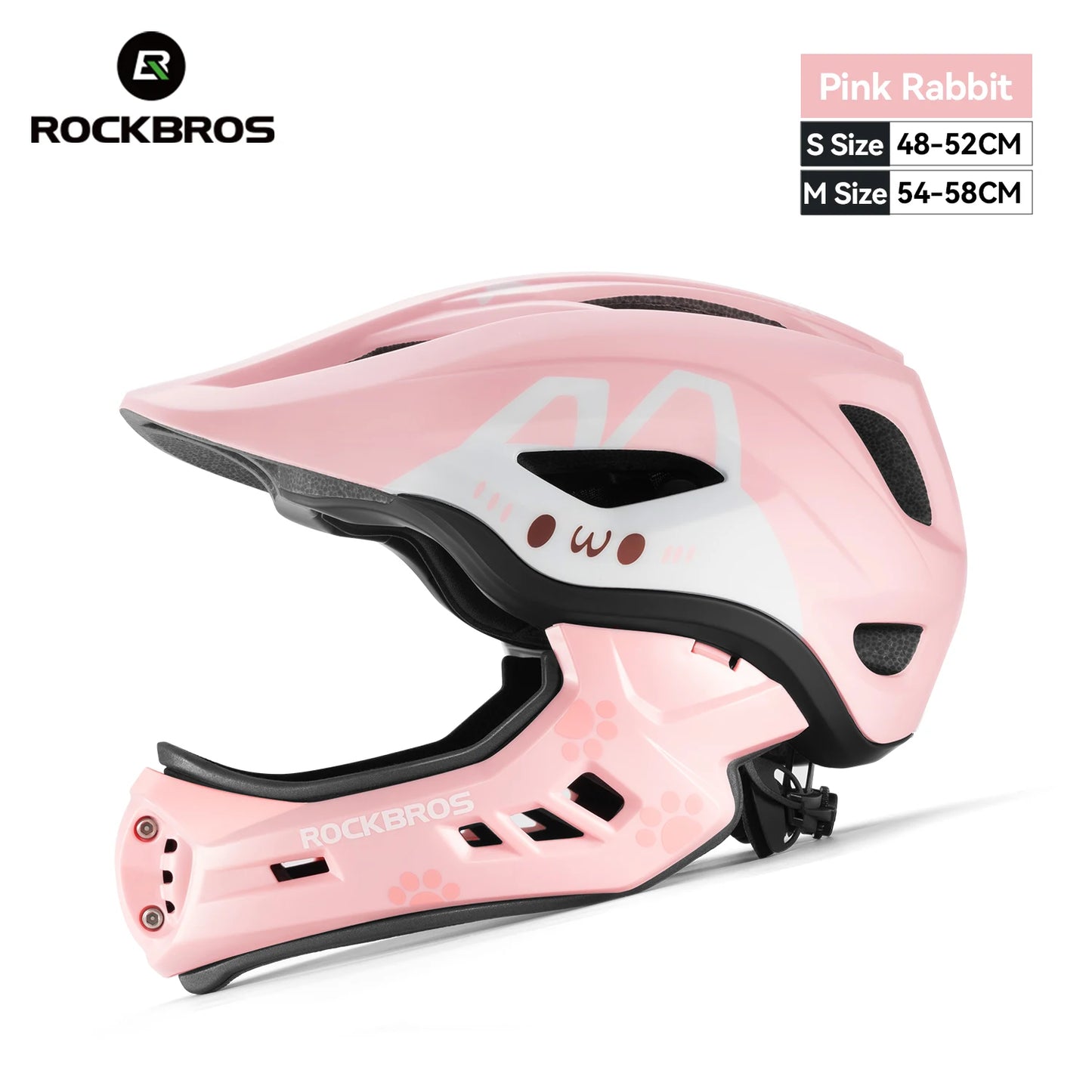 ROCKBROS Kids Detachable Full Face Cycling Helmet Safety