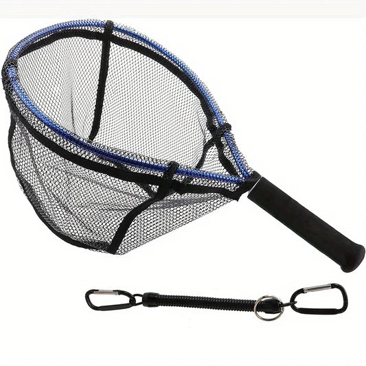 Hign Concerned Fly Fishing Landing Net Rubber Mesh Durable