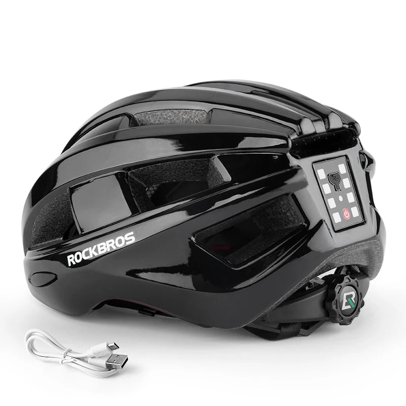 ROCKBROS USB Rear Light Cycling Helmet Integrated Safety