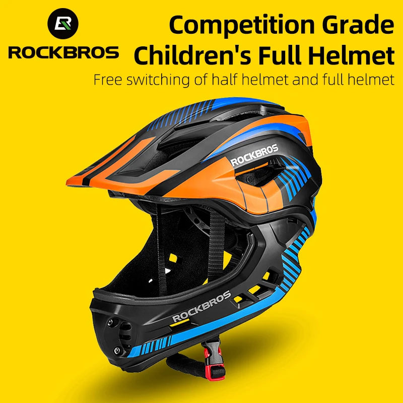 ROCKBROS Kids Detachable Full Face Cycling Helmet Safety