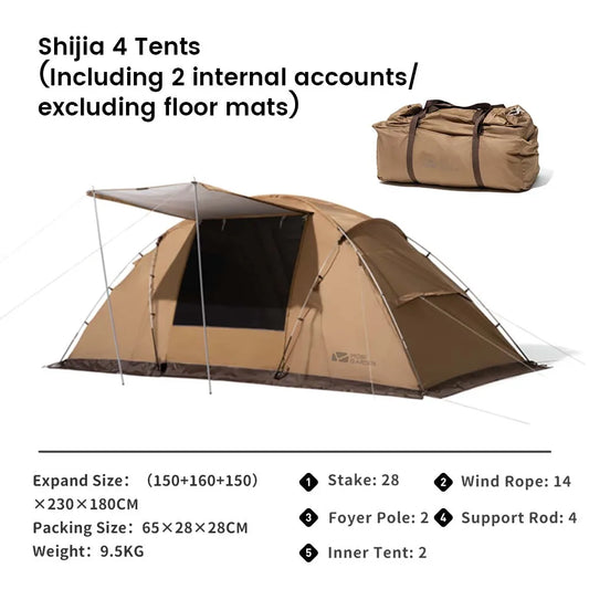 Mobi Garden Camping Tunnel Tent Windproof Cabin Tent
