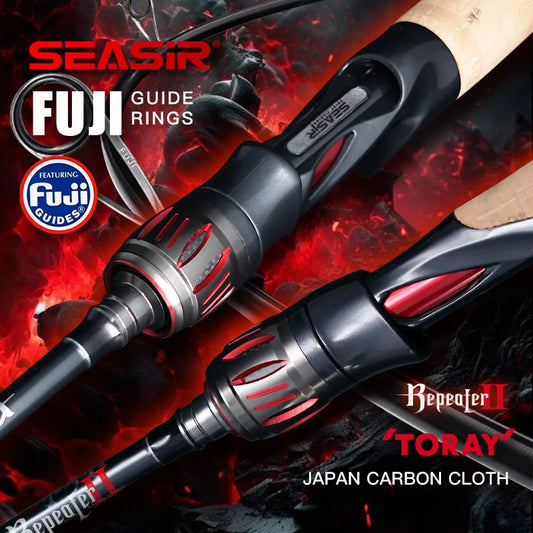 SeaSir Carbon Spinning Casting Fishing Rod With Fuji Guides