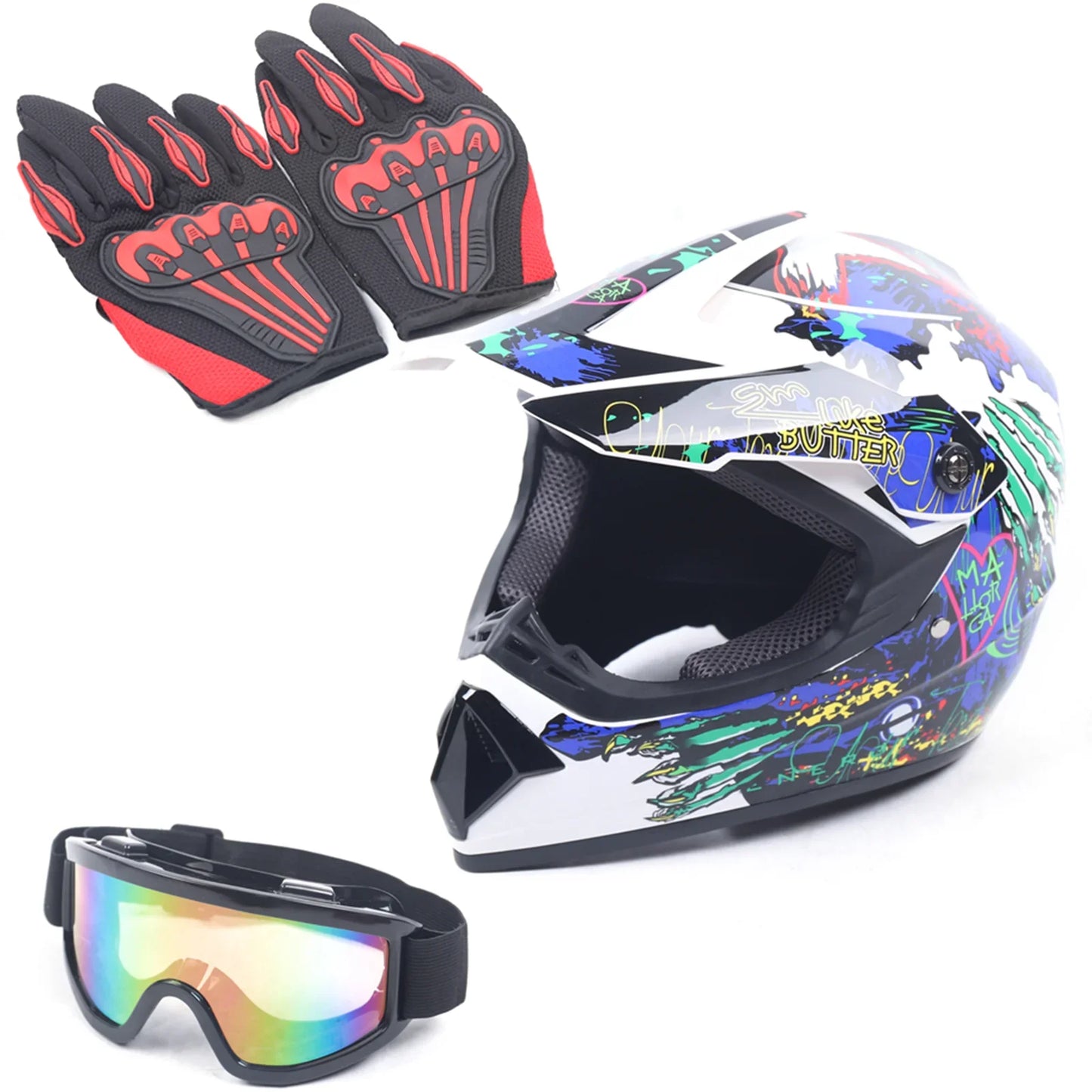 Unisex Motocross Helmet DOT Certified Off Road Racing ATV