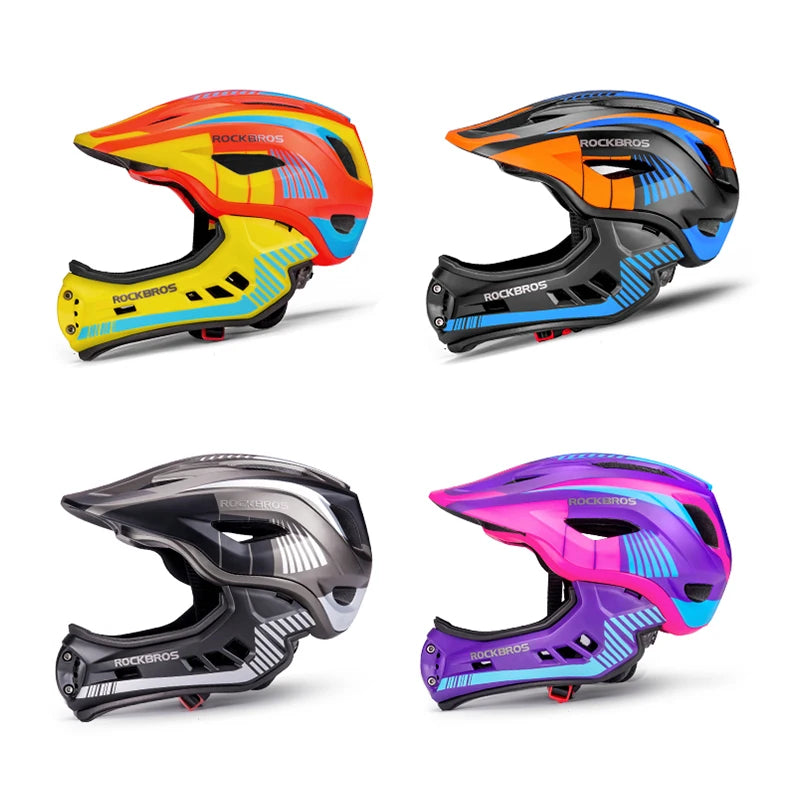 ROCKBROS Kids Detachable Full Face Cycling Helmet Safety