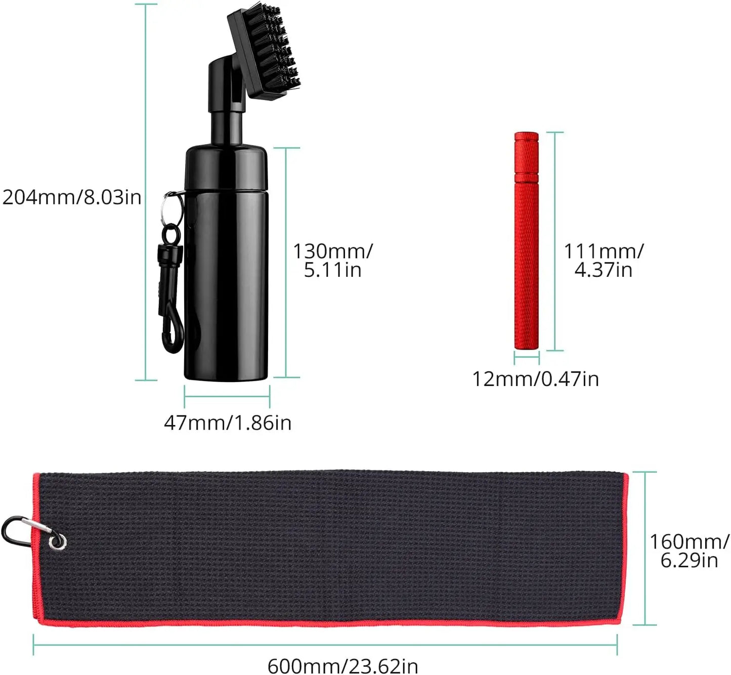 Golf Club Brush Cleaning Kit With Towel