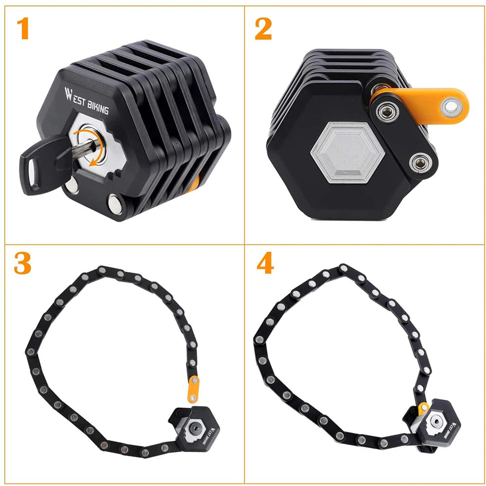 Folding Alloy Bicycle Lock High Security