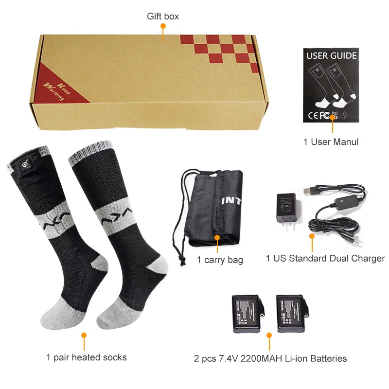 Savior Heat Snow Deer Rechargeable Heated Socks for Skiing Cycling and Winter Warmth