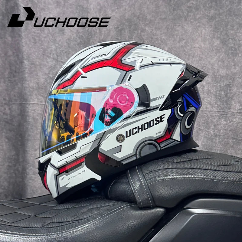 UCHOOSE Motorcycle Modular Flip Up Helmet For Off Road