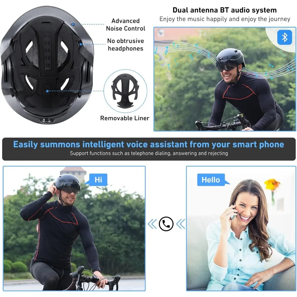 Smart Bike Helmet With 1080P 60fps Camera