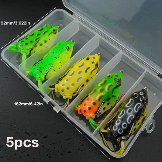 Realistic Frog Fishing Lures With Sharp Hooks And Box