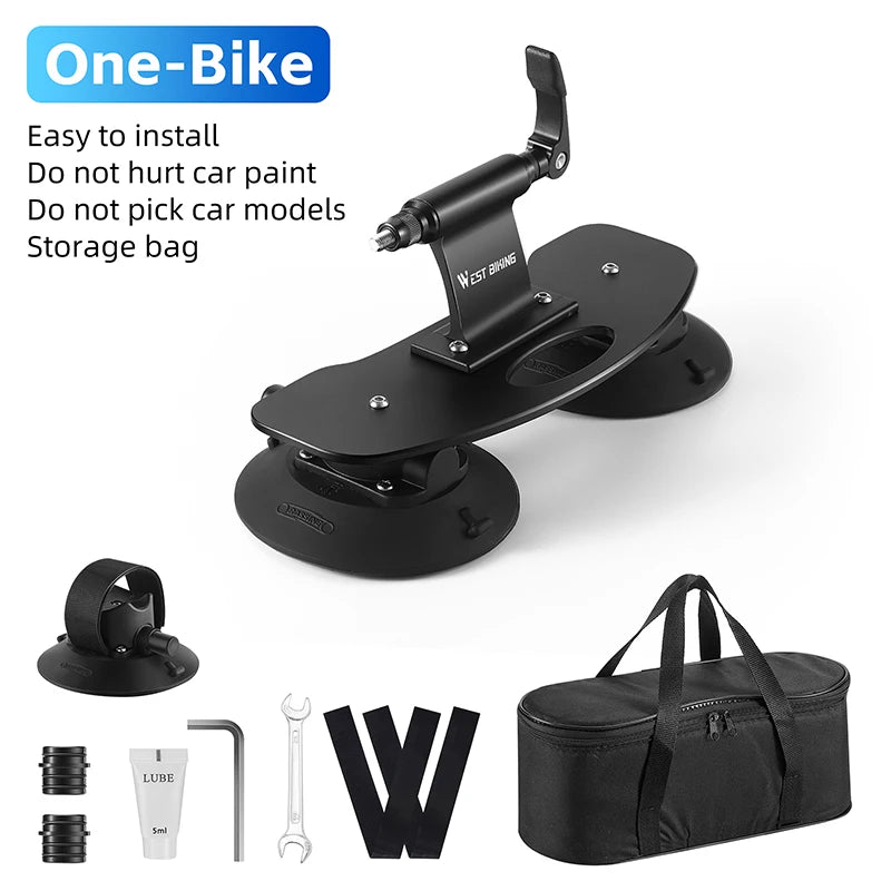 West Biking Car Roof Vacuum Suction Cup Bike Rack Carrier