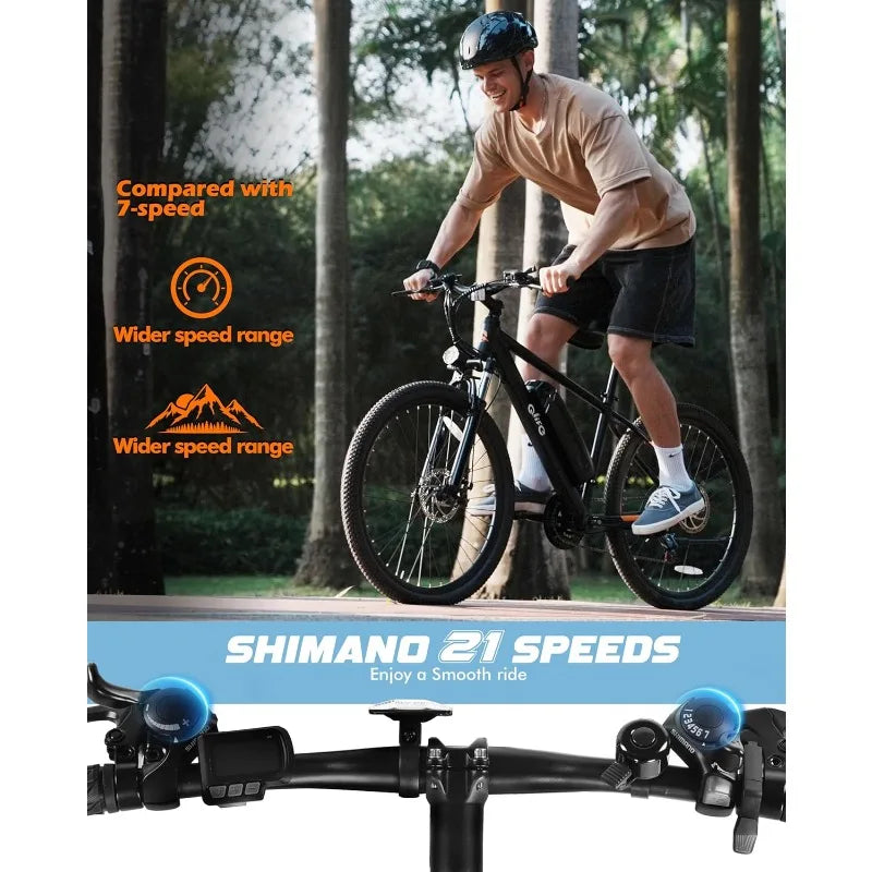 YTYINF Racer Electric Folding Mountain Bike 21 Speed Ebike
