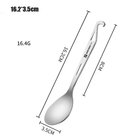 Lightweight Titanium Long Handle Spoon Fork For Camping EDC