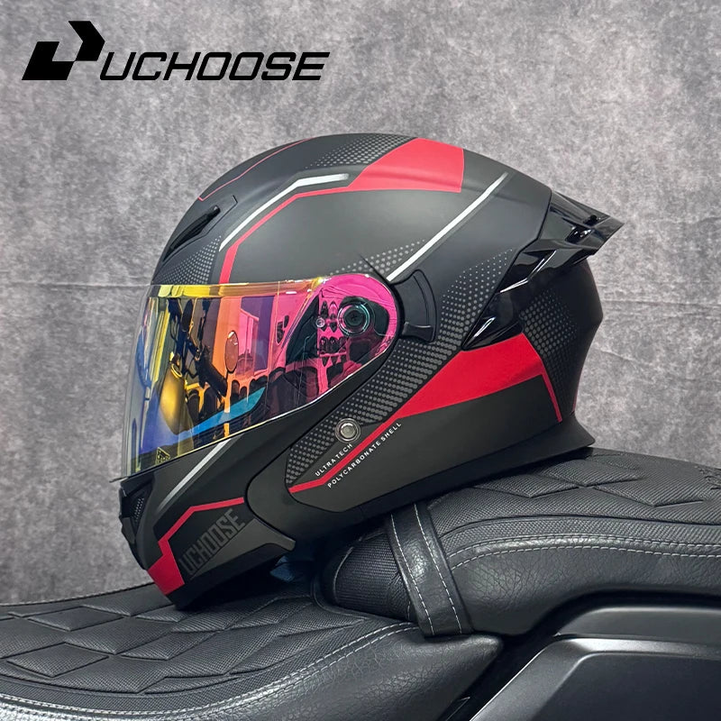 UCHOOSE Motorcycle Modular Flip Up Helmet For Off Road