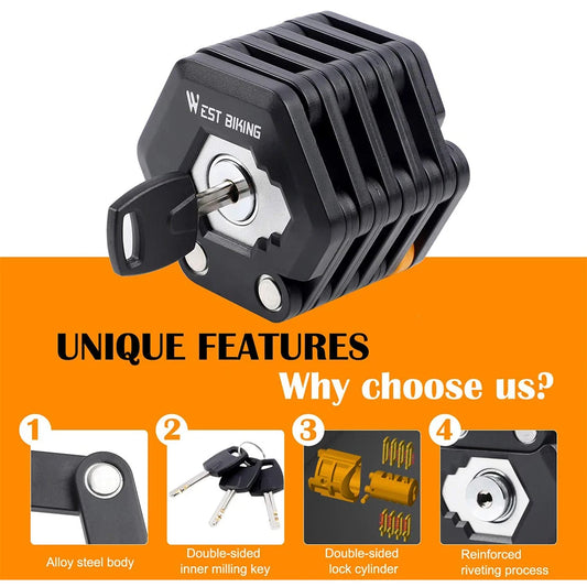 Folding Alloy Bicycle Lock High Security