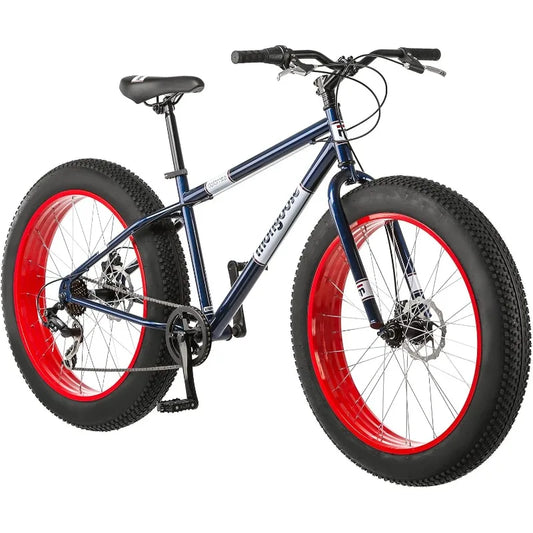 YTYIN Fat Tire Mountain Bike Steel 7 Speed Dual Disc
