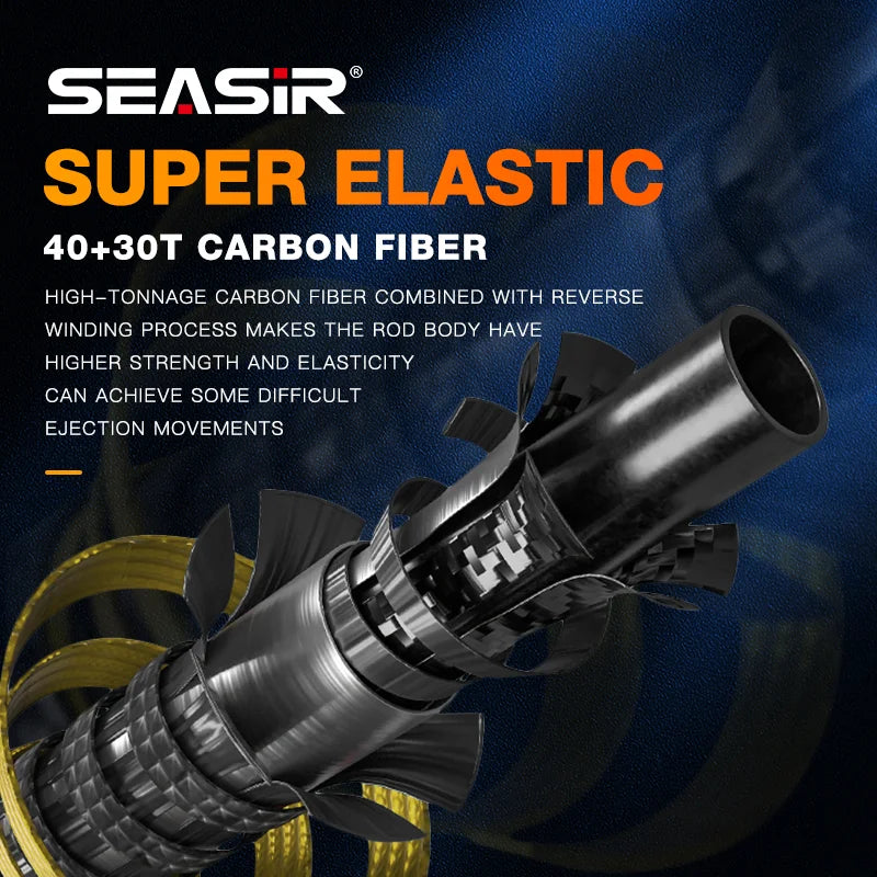 SeaSir Carbon Fiber Spinning Baitcasting Fishing Rod