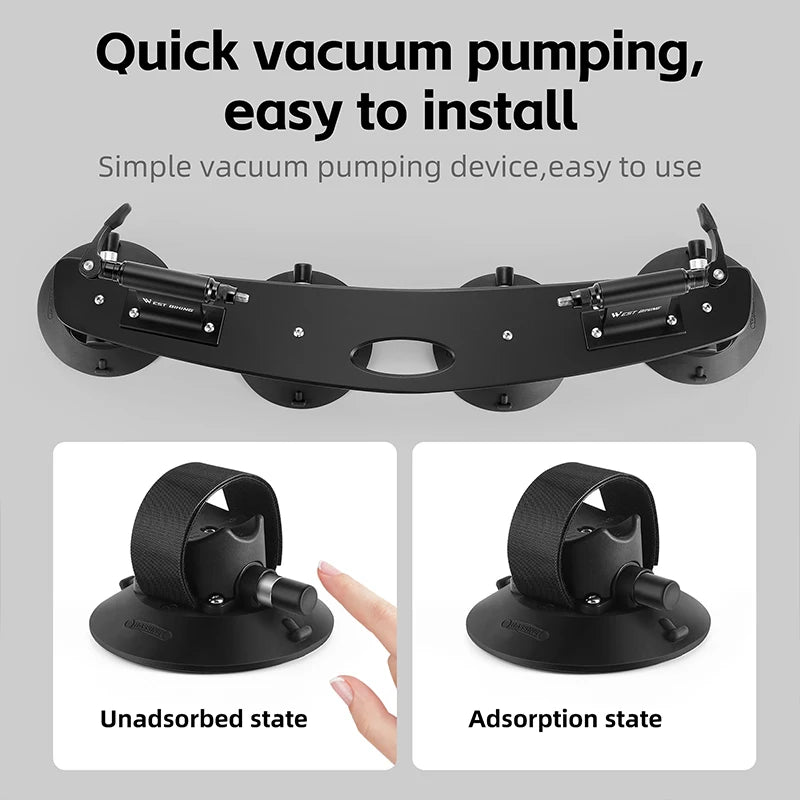 West Biking Car Roof Vacuum Suction Cup Bike Rack Carrier