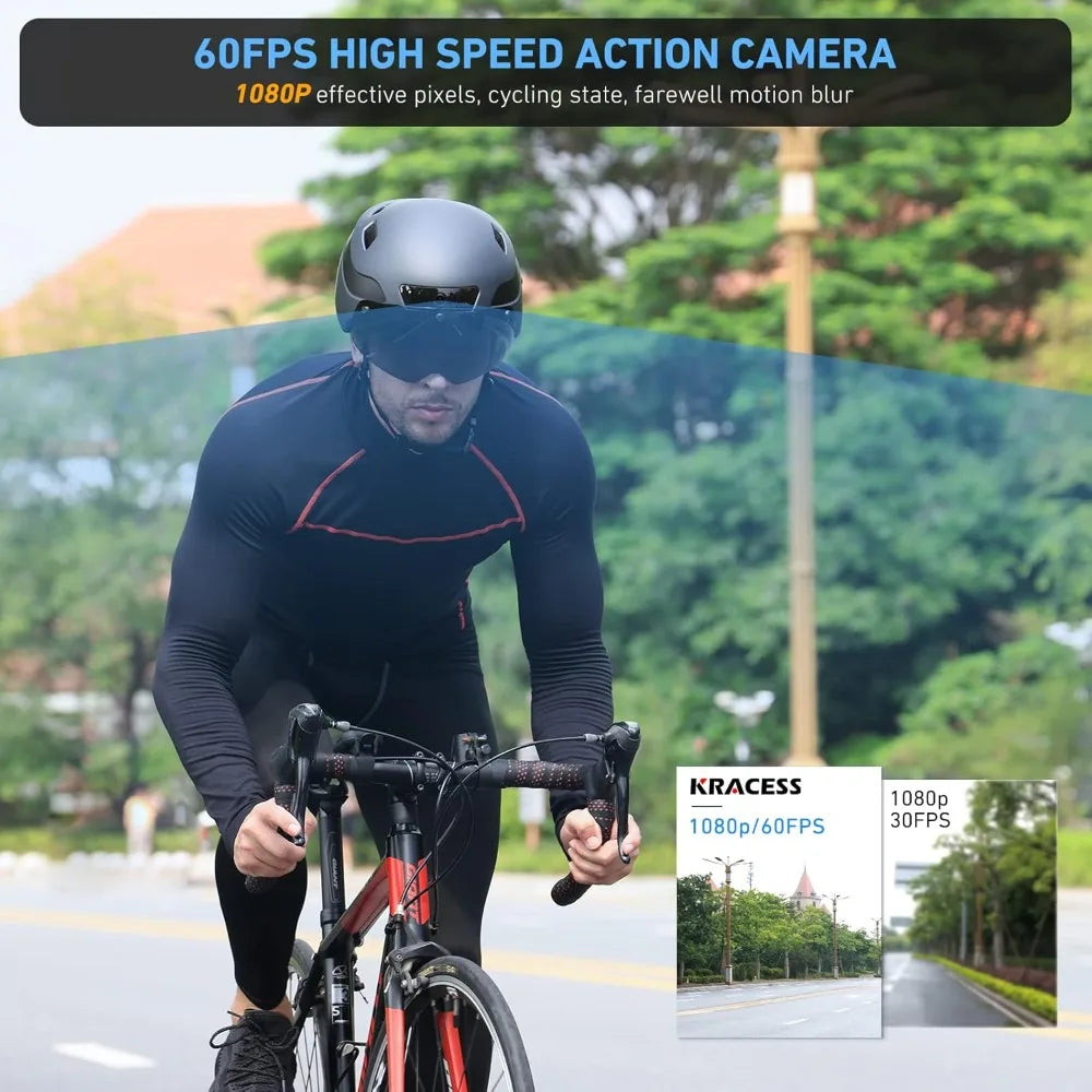 Smart Bike Helmet With 1080P 60fps Camera