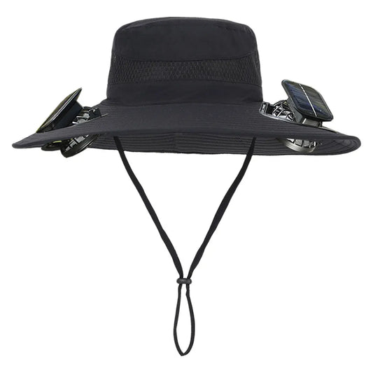 Guangdong Solar Fan Wide Brim Outdoor Fishing Sun Hat USB