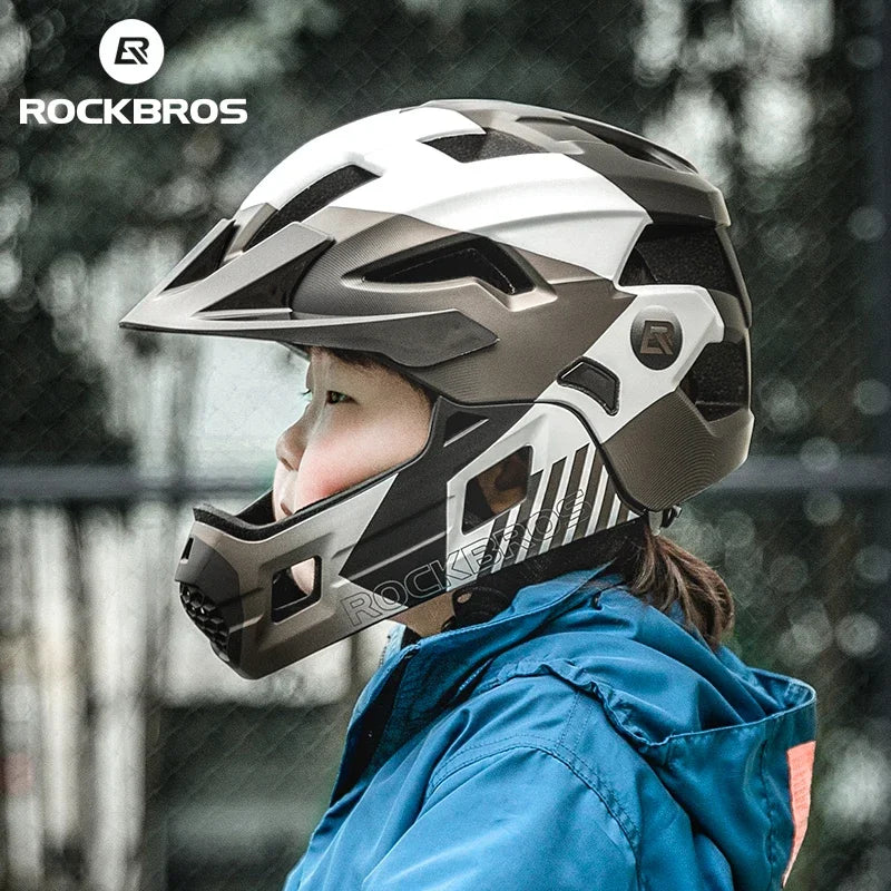 ROCKBROS Full Face Kids Cycling Helmet for Mountain Road and Daily Biking Safety