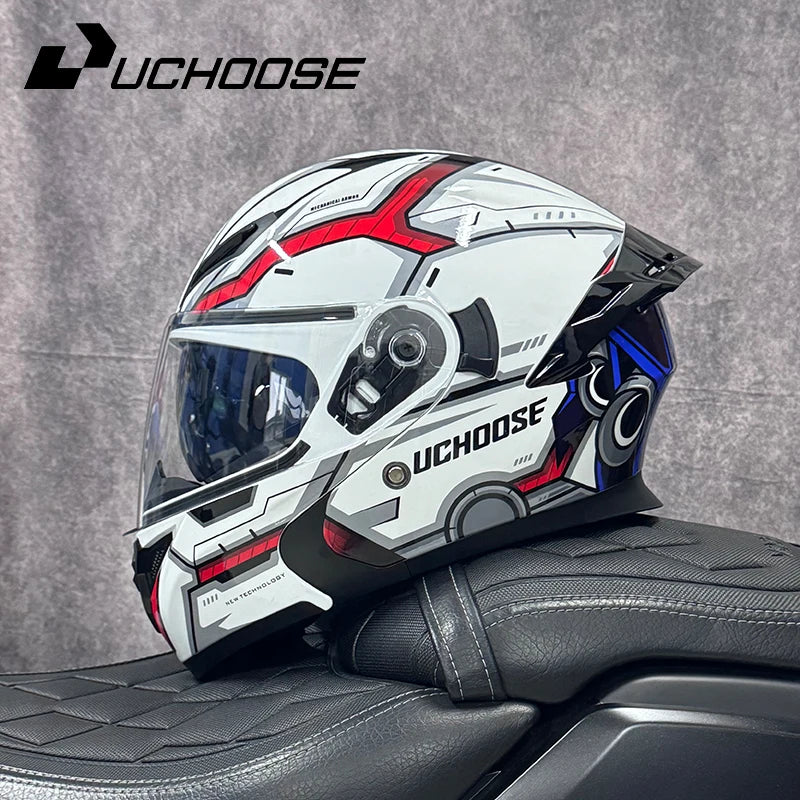 UCHOOSE Motorcycle Modular Flip Up Helmet For Off Road