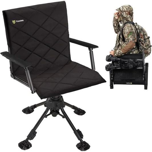 YTYINFold Hunting Chair 360 Degree Silent Swivel Folding