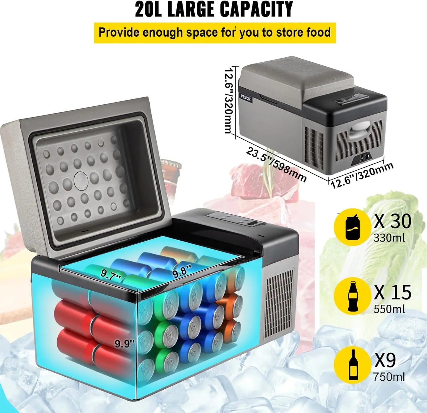 Portable Electric Refrigerator With App