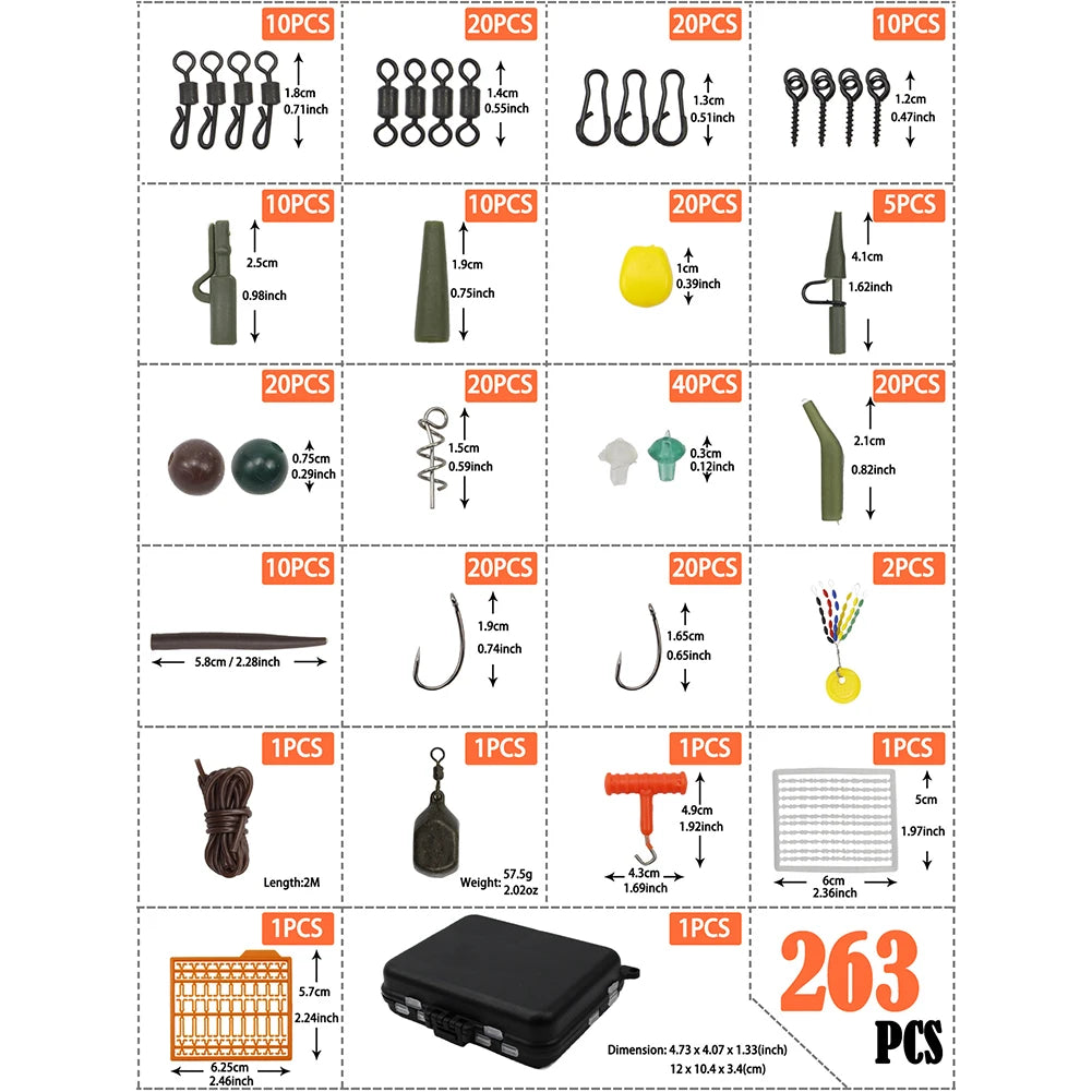 APWIKOGER Carp Fishing Terminal Box Kit With Hooks Set