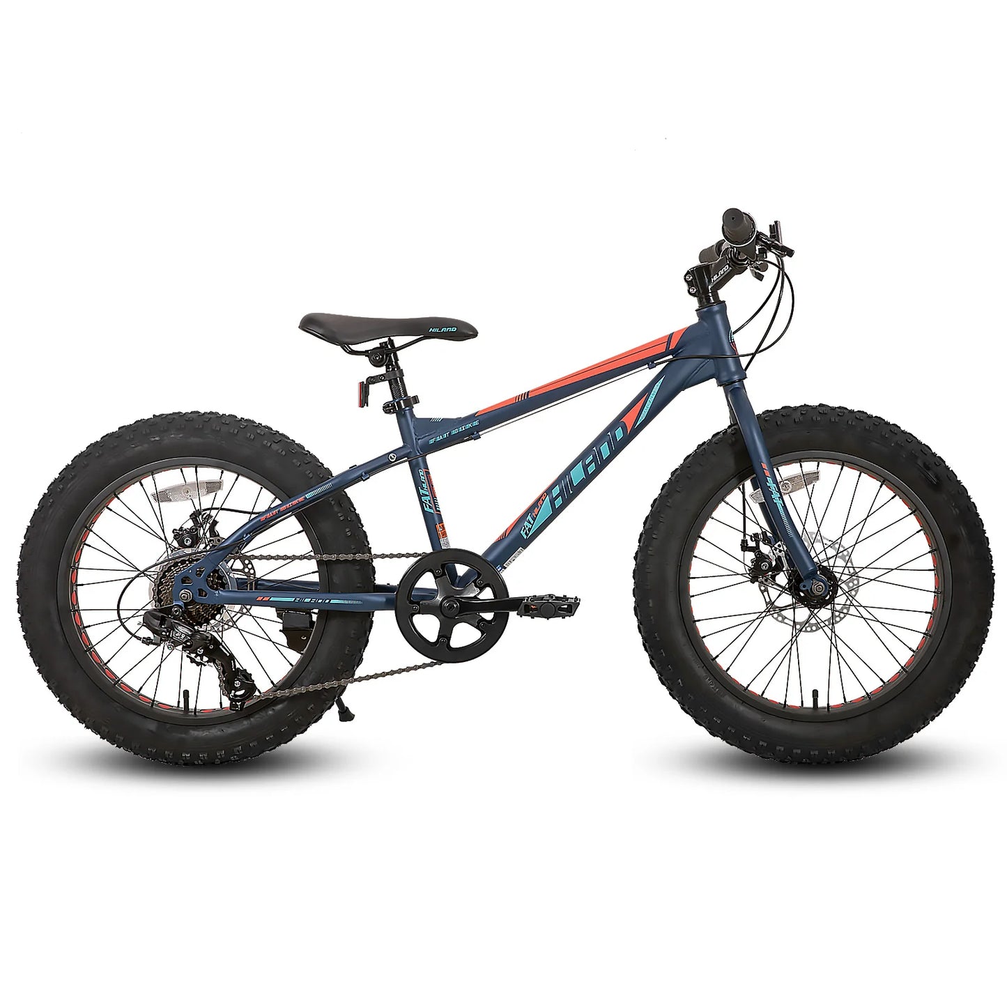 Hiland Fat Tire Kids Mountain Bike For Ages 5 And Up Shimano 7-Speed Front And Rear Disc Brakes