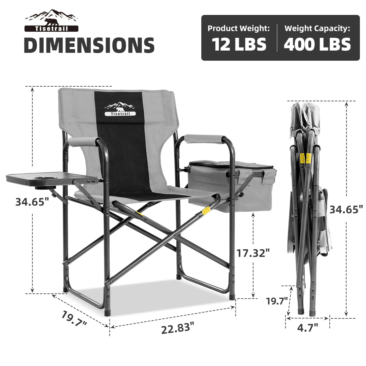 Tisetrail Director Camping Chair With Cooler Bag And Tray