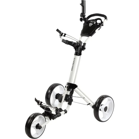 YTYIN Golf Push Cart 3 Wheel With Foot Brake Foldable