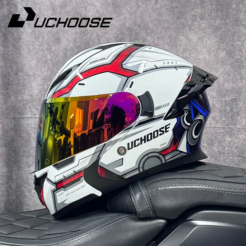 UCHOOSE Motorcycle Modular Flip Up Helmet For Off Road